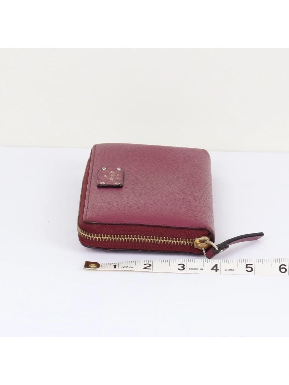 Kate Spade Grove Street Neda Zip Around Leather Wallet Plum Bordeaux WLRU2820